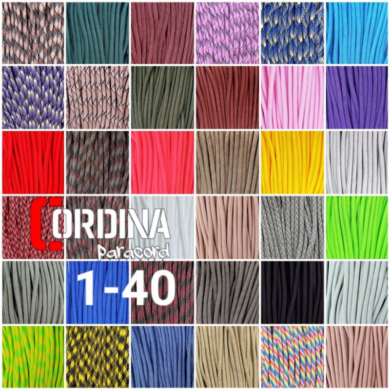 TALI PARACORD  4MM PERMETER BAHAN KERAJINAN GELANG NO 1-40