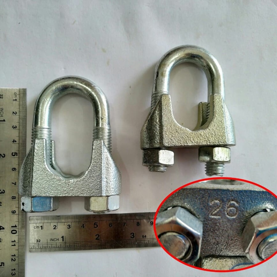 KLEM SLING 26 MM KUKU MACAN CLAMP KLEM TALI KAWAT BAJA KABEL SELING SLING