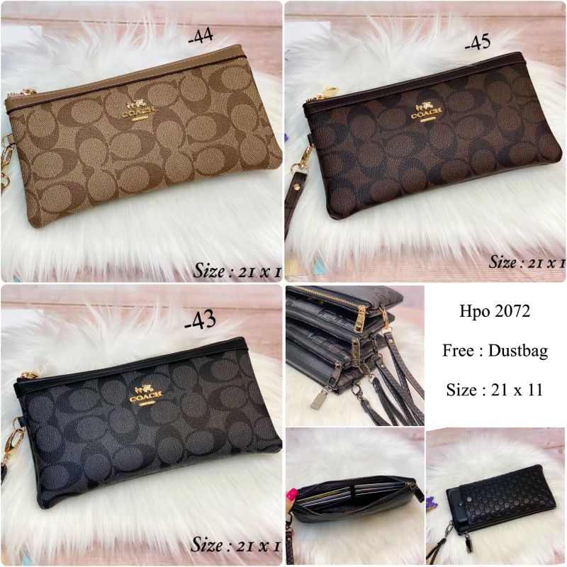 fashion branded dompet panjang,pouch hpo motif coach 2072