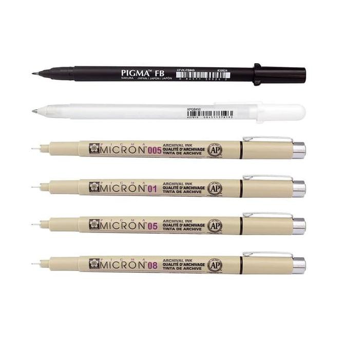 

✷✰@DN SAKURA Pigma Manga Basic Set with Gelly Roll Pen White ~^