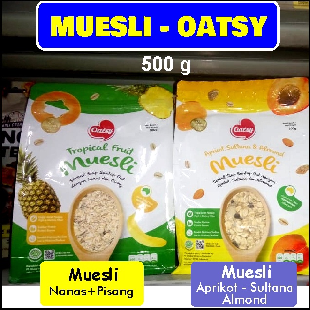 

Oatsy Muesli Kemasan 500 Gram Makanan Sehat Granola Cereal Untuk Menu Sarapan Sehat