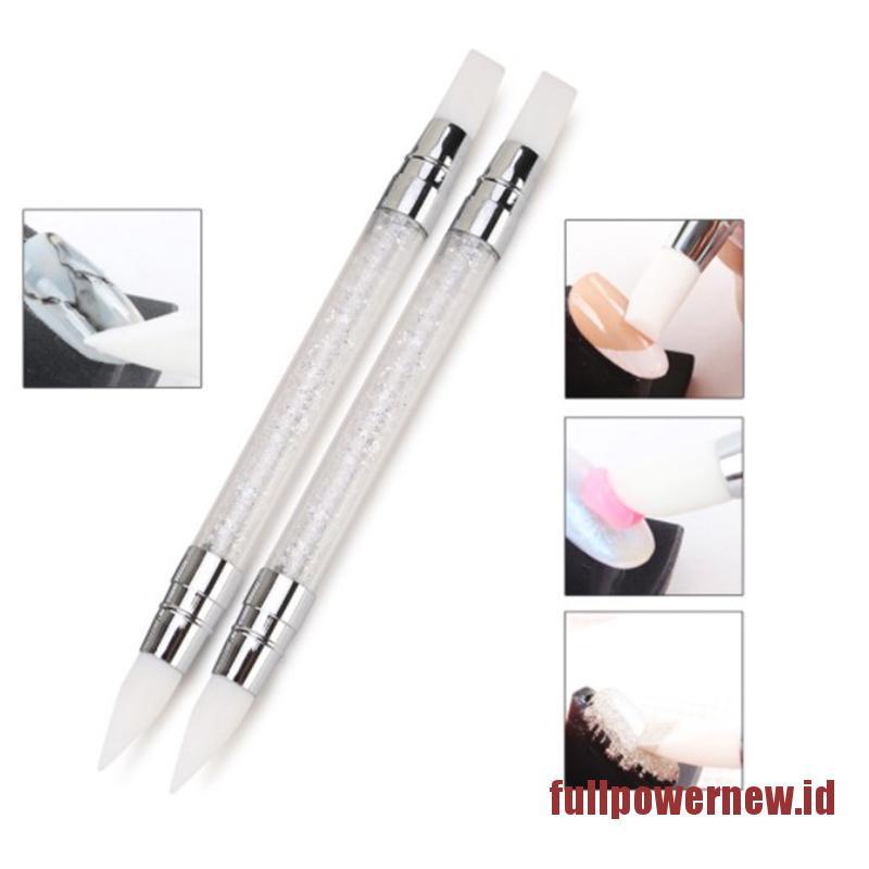 1pc Pen Ukir Kuku Bahan Silikon Untuk Nail Art