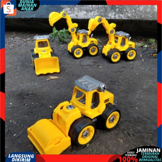 ISI 4 Mainan Anak DIY Assemble Truck Car Mobil Mobilan Truk Rakit Konstruksi Construction SNI KGP-10