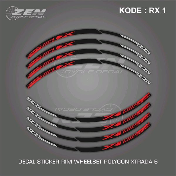 DECAL STICKER RIM WHEELSET POLYGON XTRADA 6 TAHUN 2019 KODE RX1