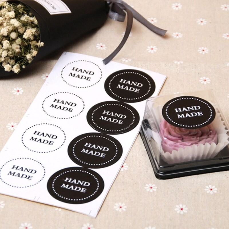 

Label Sticker Handmade Stiker Hand Made Black White Segel Kemasan Baking Tools seal Packaging Sealer