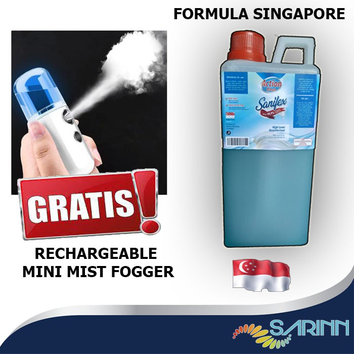 SANIFEX DISINFEKTAN CAIR DISINFECTANT SPRAY DESINFEKTAN ANTI VIRUS DAN BAKTERI 1 LITER GRATIS BOTOL