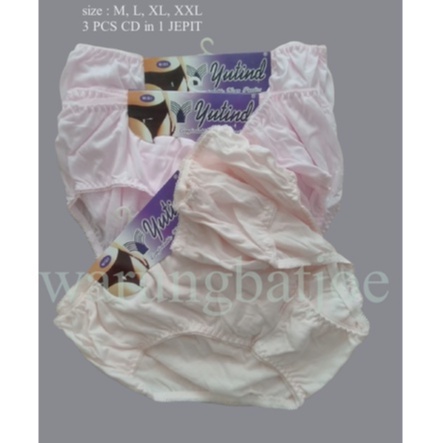 Celana Dalam Wanita Yutind Midi Karet Zigzag Jumbo (3 pcs CD in 1 Jepit)