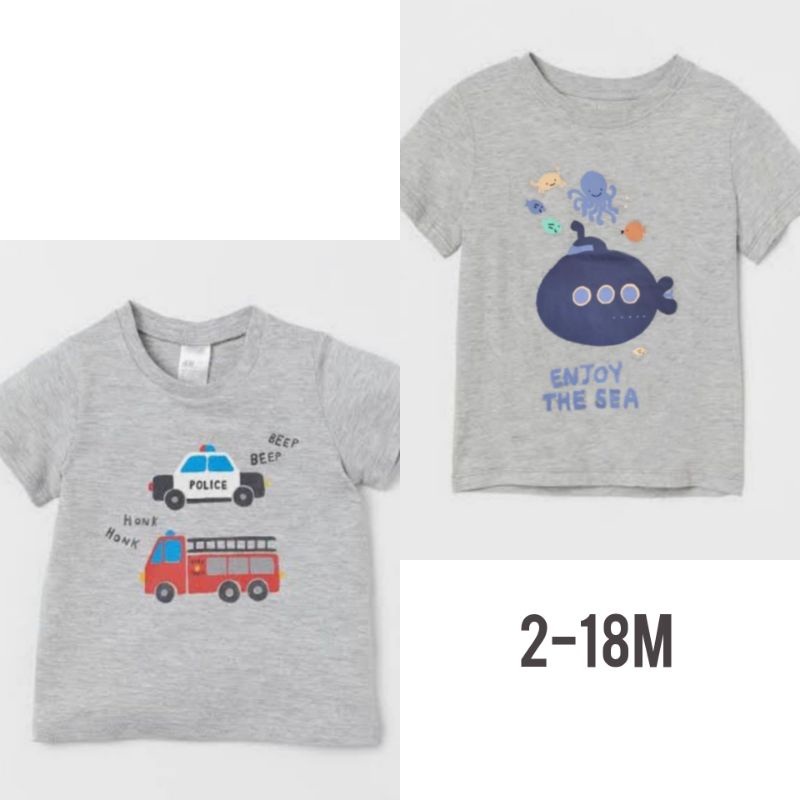Kaos Anak Cowok H*M | Kaos Printed Anak Bayi Baby