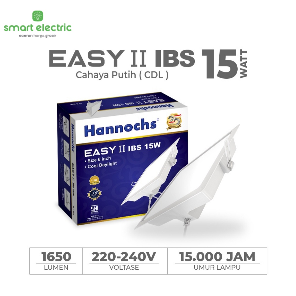 Hannochs Easy 15 Watt Lampu Downlight Kotak LED Ceiling Tanam Plafon