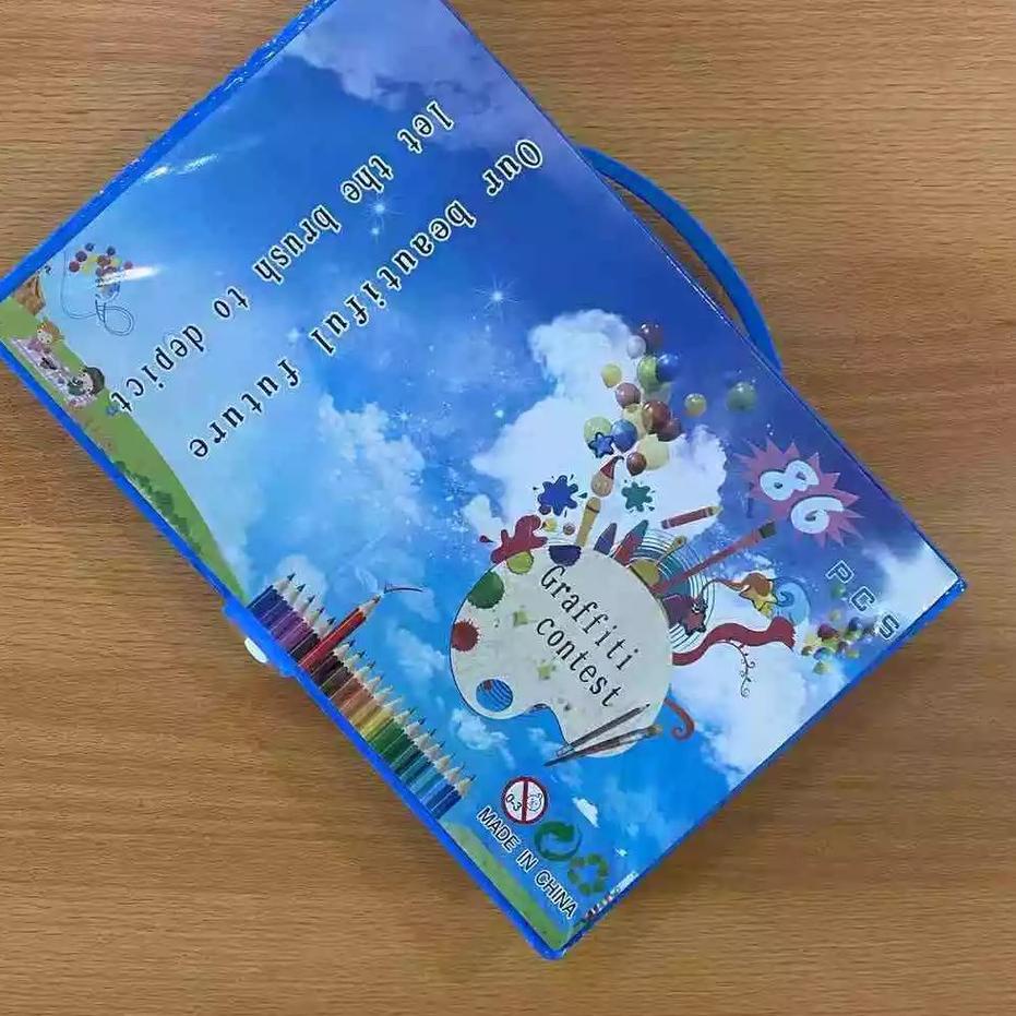 

Serbuuuu.. Stationery set pensil crayon cat air perlengkapan sekolah menggambar anak isi 86 [ 500GR ]