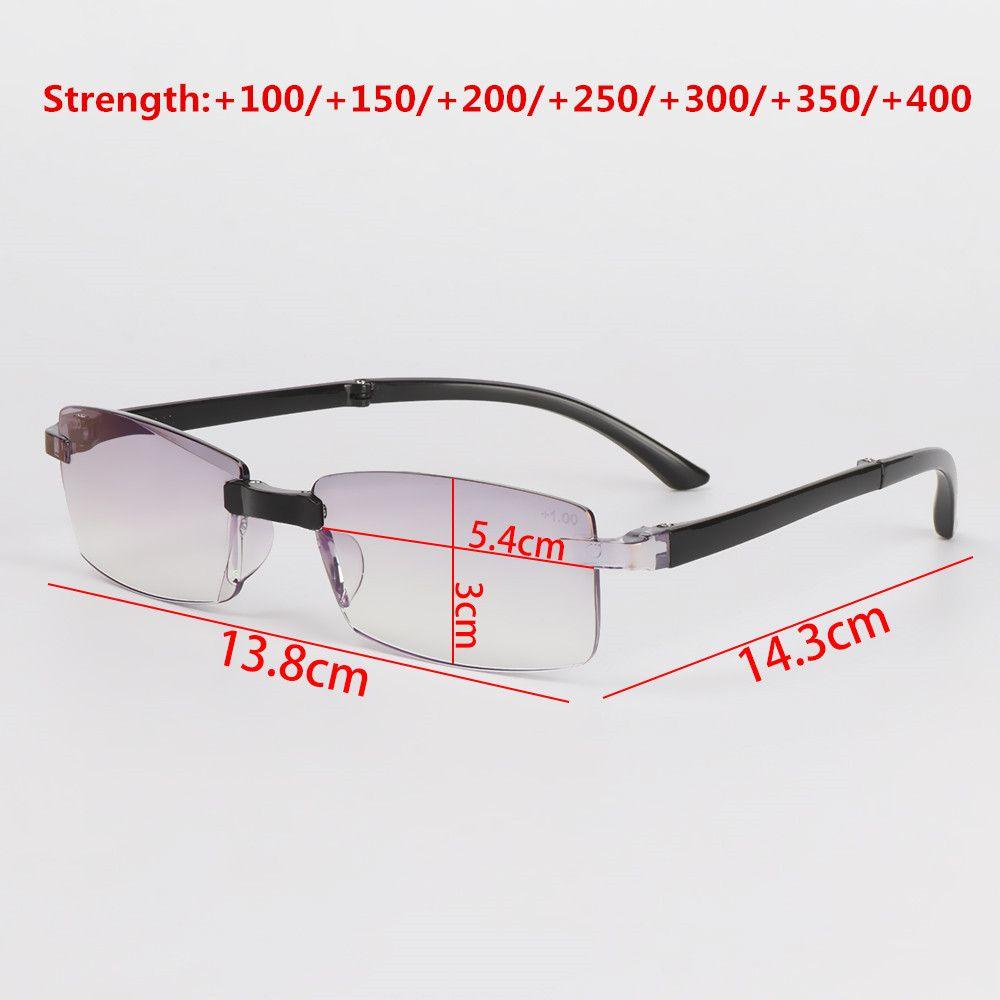 Populer Kacamata Baca Fleksibel Portable Ultra Ringan Resin Vision Care +100~ +400 Diopter Eyeglasses Foldable