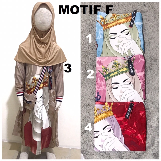 Gamis Anak / Baju Muslim Anak Scuba Motif