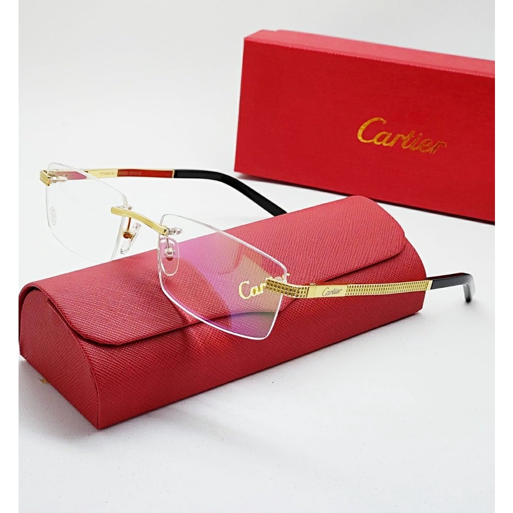 Frame Kacamata Cartier Titanium 8201058 Kacamata Baca Berkualitas Fullset