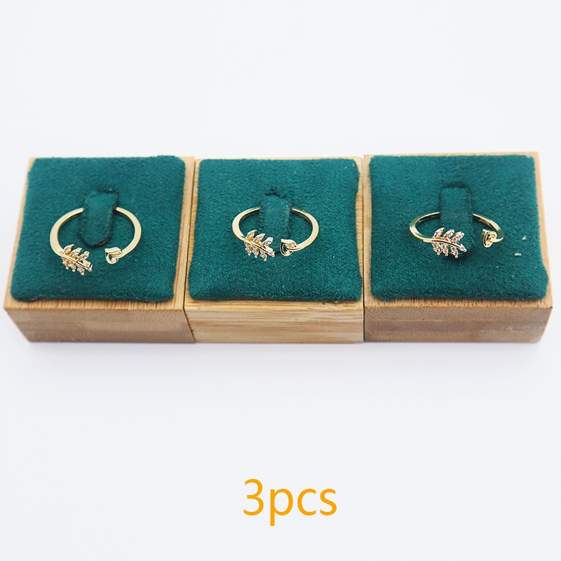 Cincin Berlian Imitasi Model Terbuka Bentuk Daun Untuk Hadiah Ulang Tahun