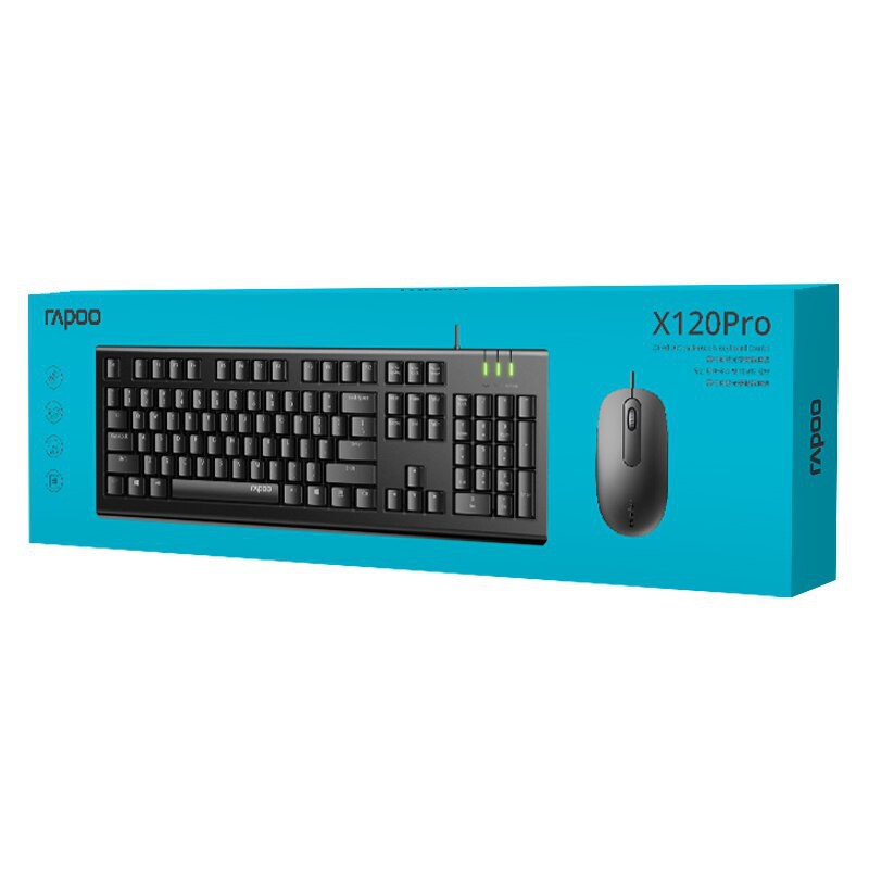 KEYBOARD + MOUSE USB COMBO RAPOO X120PRO