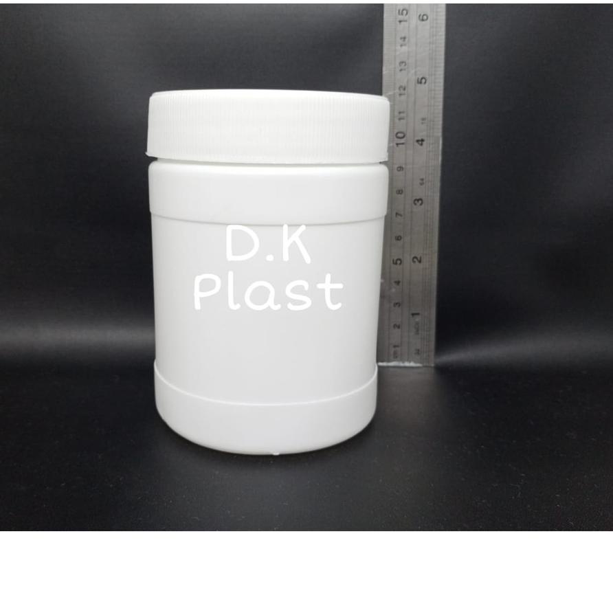 Pot Lurus Botol Lem Fox 500gr / Botol HDPE Jar Fox 500 gr Botol Plastik Toples bulat isi 10pc