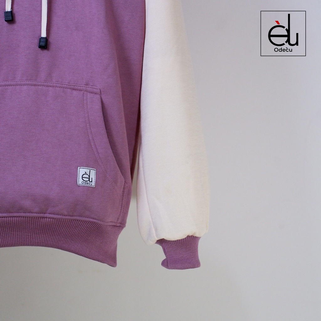 ODECU PREMIUM HOODIE TWO COLOR TARO VANILLA SWEATER OVERSIZE WANITA PRIA