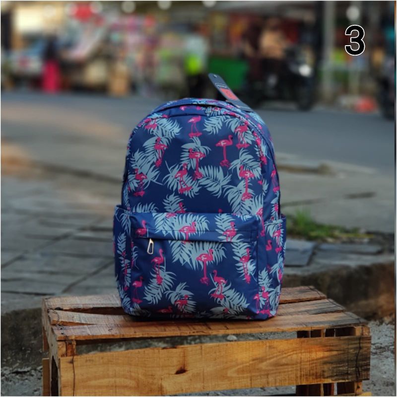 Tas Sekolah Backpack Motif Daun Bag Punggung untuk Remaja Gadis Tas Sekolah Anak Ransel Cute Hewan Cetak Kanvas Sekolah Ransel Anak Kucing