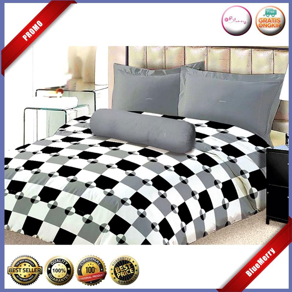 Sprei Lady Rose Matrix No.1 King 180 Seprai Catur Hitam Putih Abu Abu BMSC170