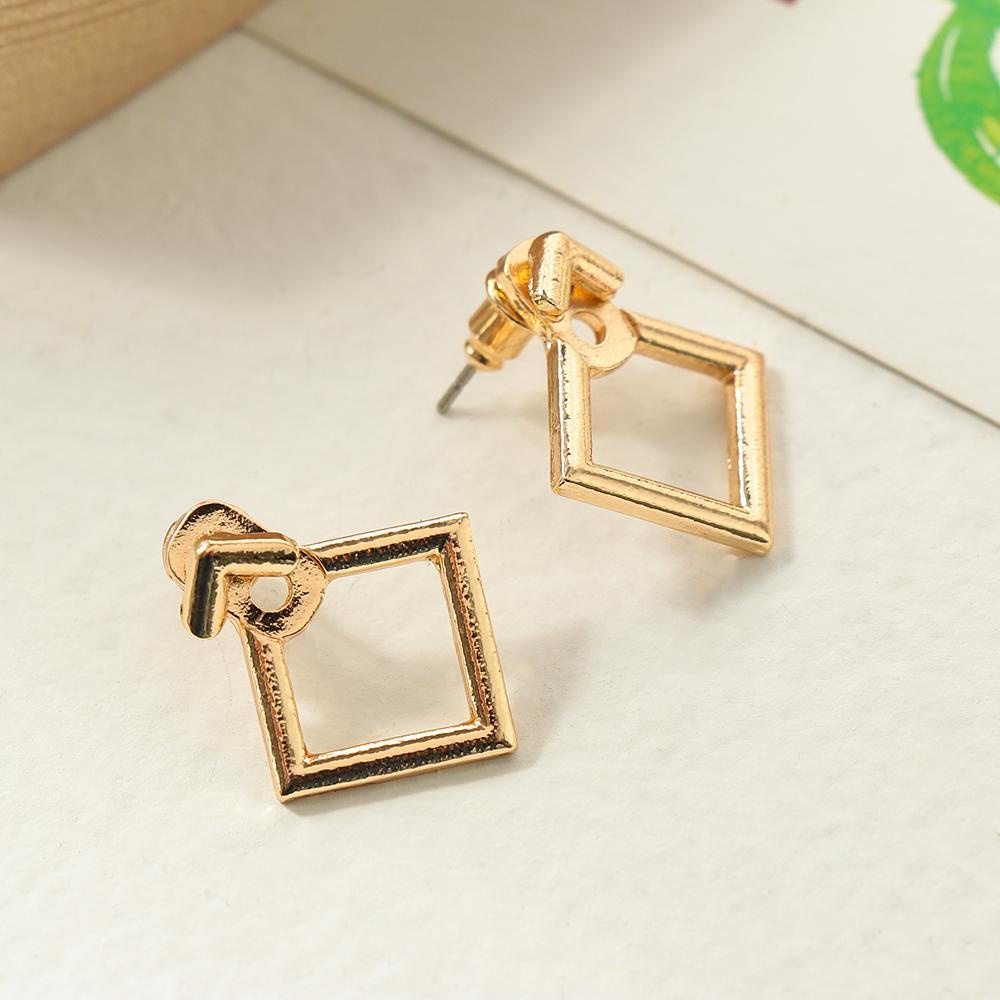 R-flower Geometric Earrings Chic Fashion Desain Unik Segitiga Menjuntai Drop