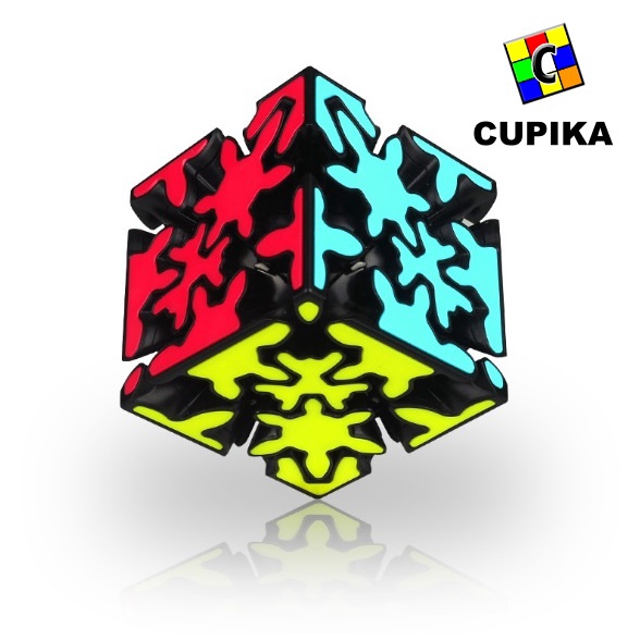 Rubik 3x3 QiYI CRAZY Gear Cube 3x3 Black Based Blackbase 3x3