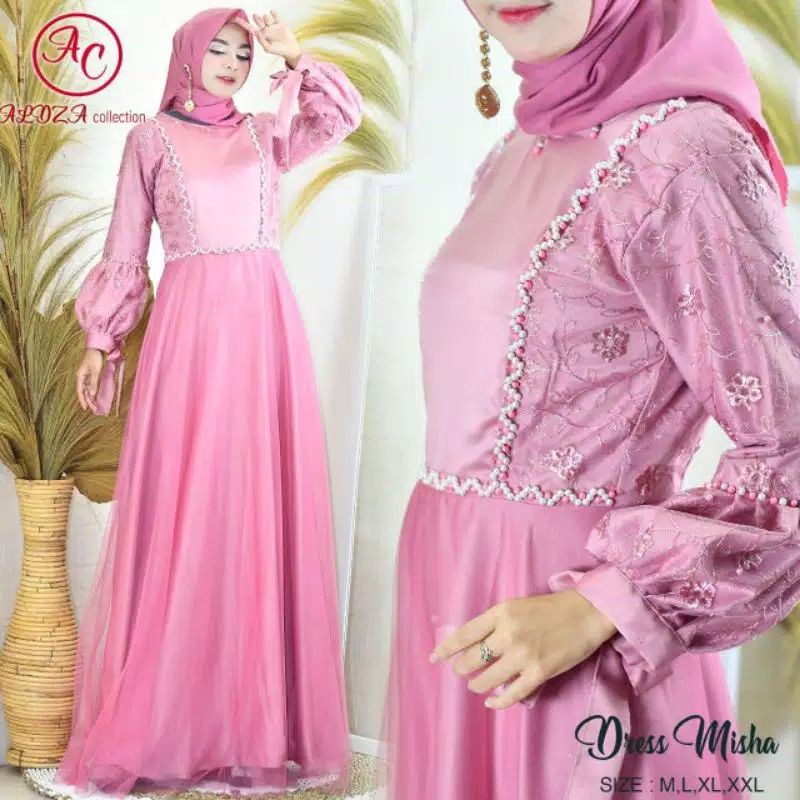 NEW REAL PICT GAMIS TULLE MODERN/GAMIS KONDANGAN/GAMIS PESTA