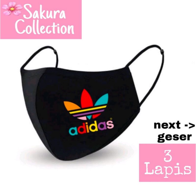 Masker Duckbill / Kain 3 ply Earloop Scuba - Outdoor LOGO Adidas