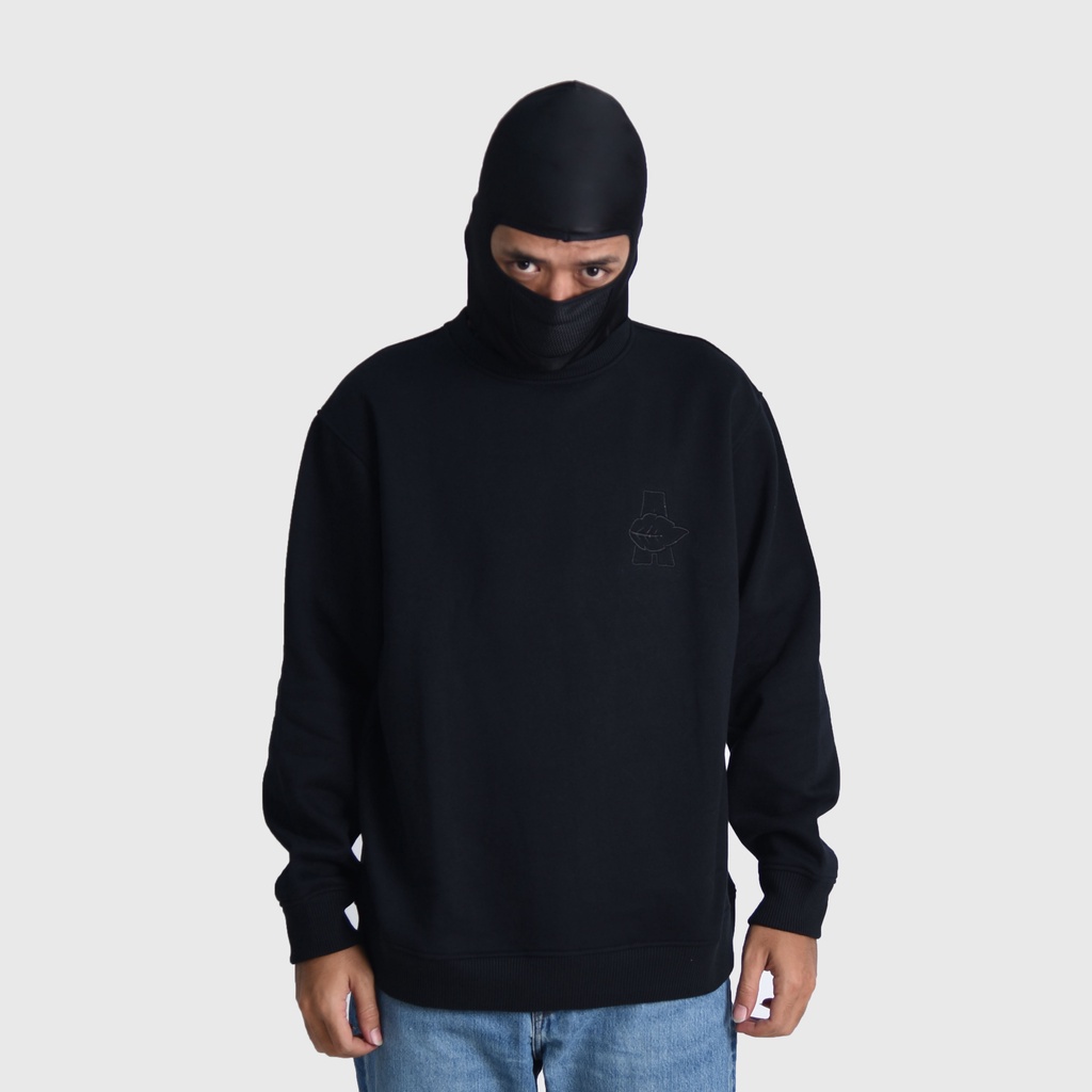 LEAF On Your Back Black Crewneck