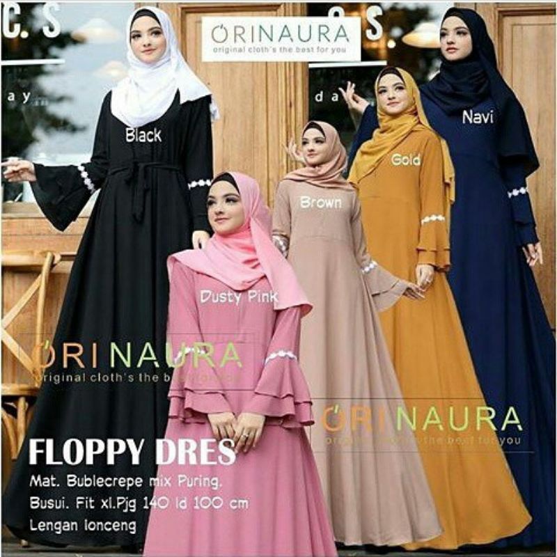 Floppy dress pakaian muslim fashion remaja