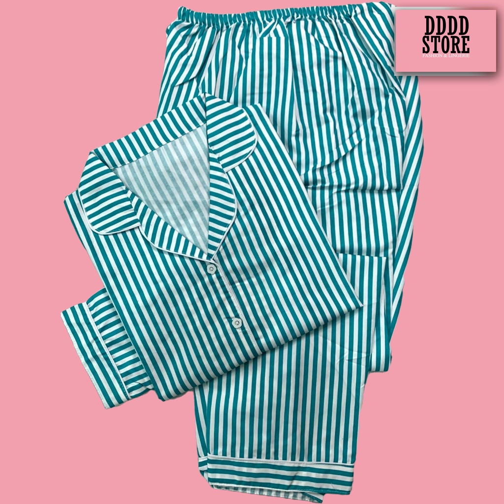 BAJU TIDUR WANITA/PIYAMA WANITA KATUN MOTIF SALUR BABY CP/PP