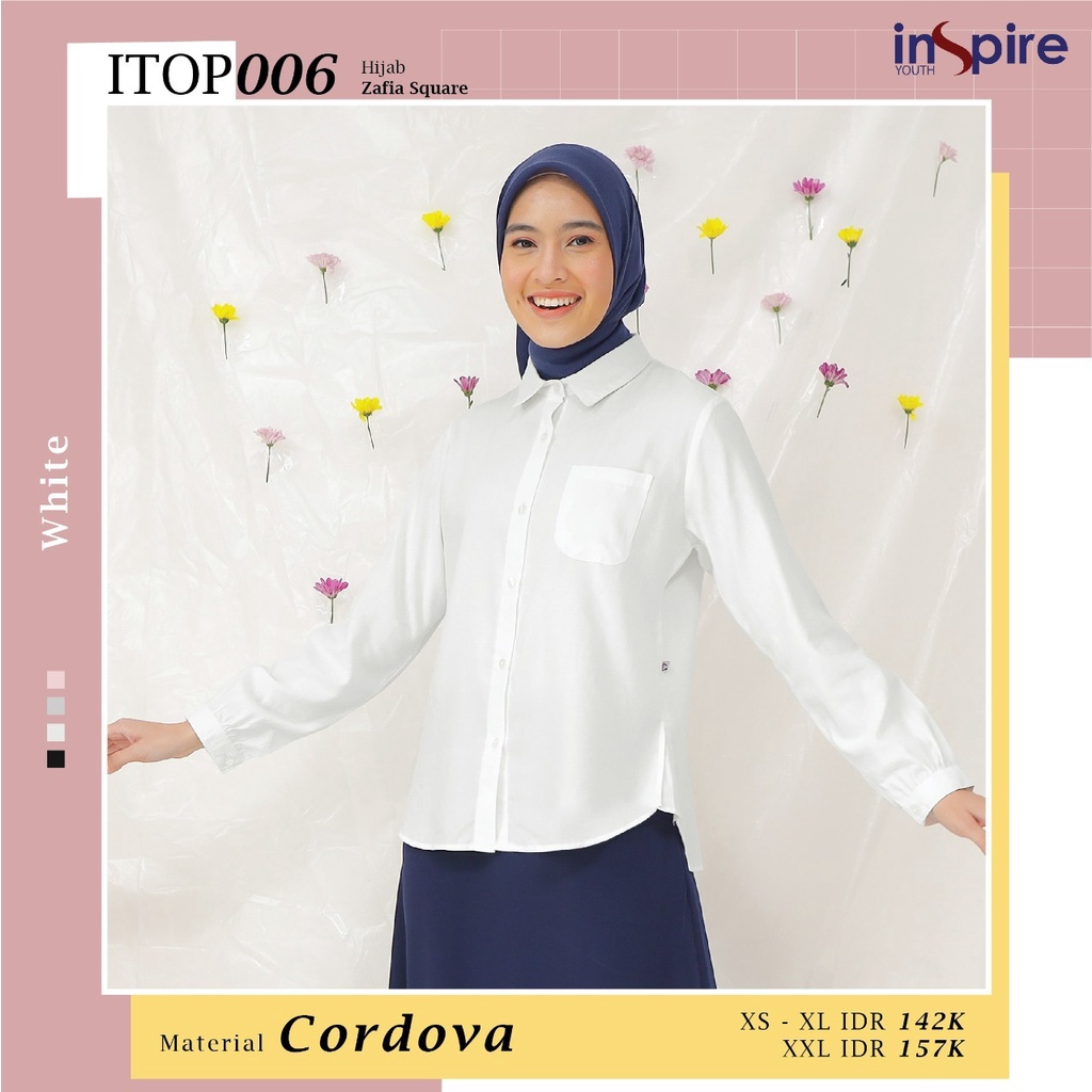 Inspire TOP ITOP 06 Bahan Cordova Atasan Kemeja Wanita Polos Casual Modern