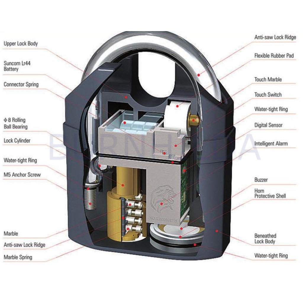 Gembok Alarm Motor Suara Anti Maling / Lock Siren 10mm accesoris mobil motor burnhilda