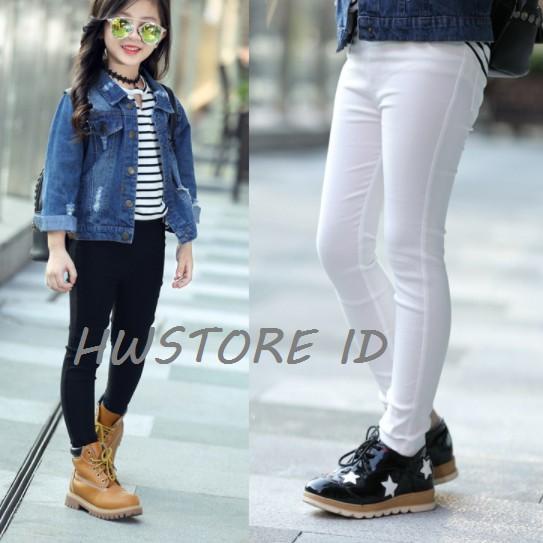 (PROMO RVW62) Legging Jeans Anak Perempuan Warna Putih Usia Baby sampai 11 Tahun ⁑