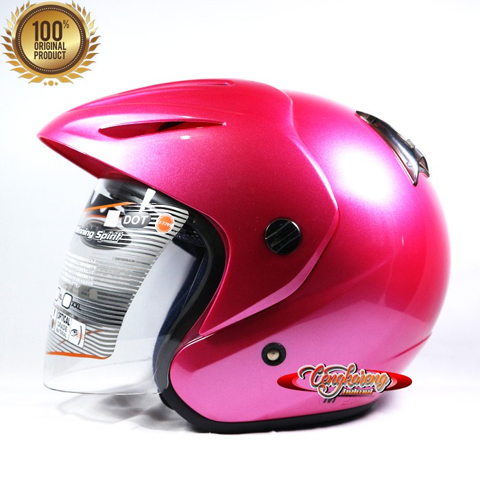 helm half face ink cx 22 polos bringh pink meet original