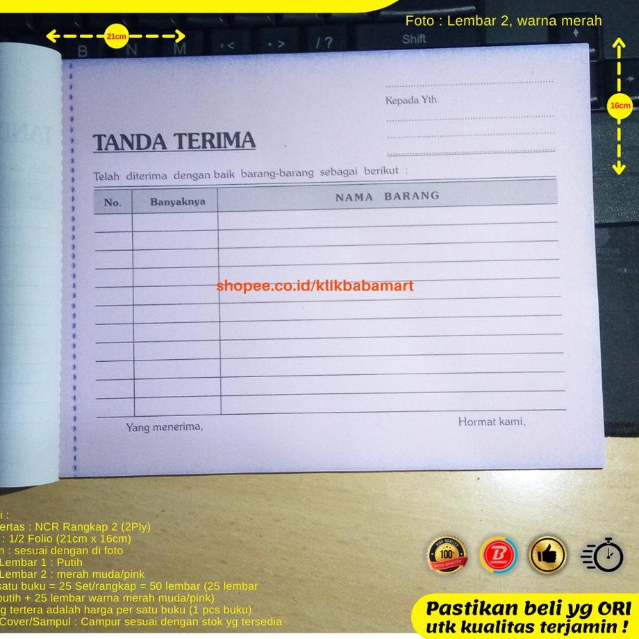 

Q-IXO) ♥) BUKTI TANDA TERIMA BARANG LANDSCAPE 1/2 FOLIO 2 RANGKAP 2 PLY PUTIH MERAH paling laris)