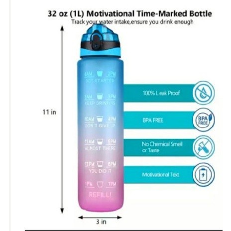 TERLARIS" BOTOL MINUM TUMBLER 1 LITER FLIP FLOP QUIFIT -L;