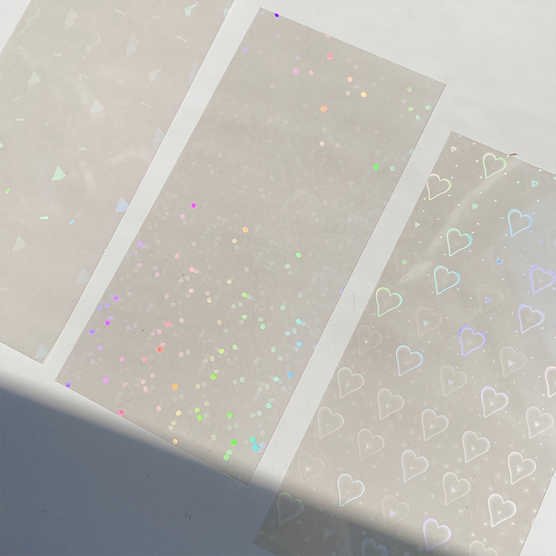 5 Lembar Stiker Glitter Laser Transparan Anti Air Untuk Dekorasi DIY
