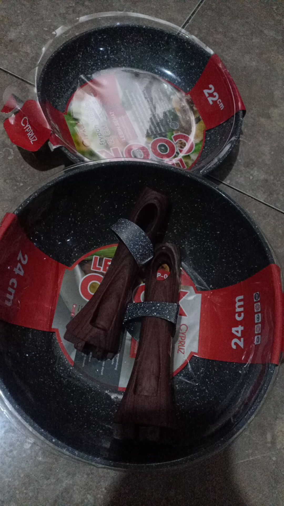 Fry Wok 24cm & Fry Pan 22cm Cypruz Marble