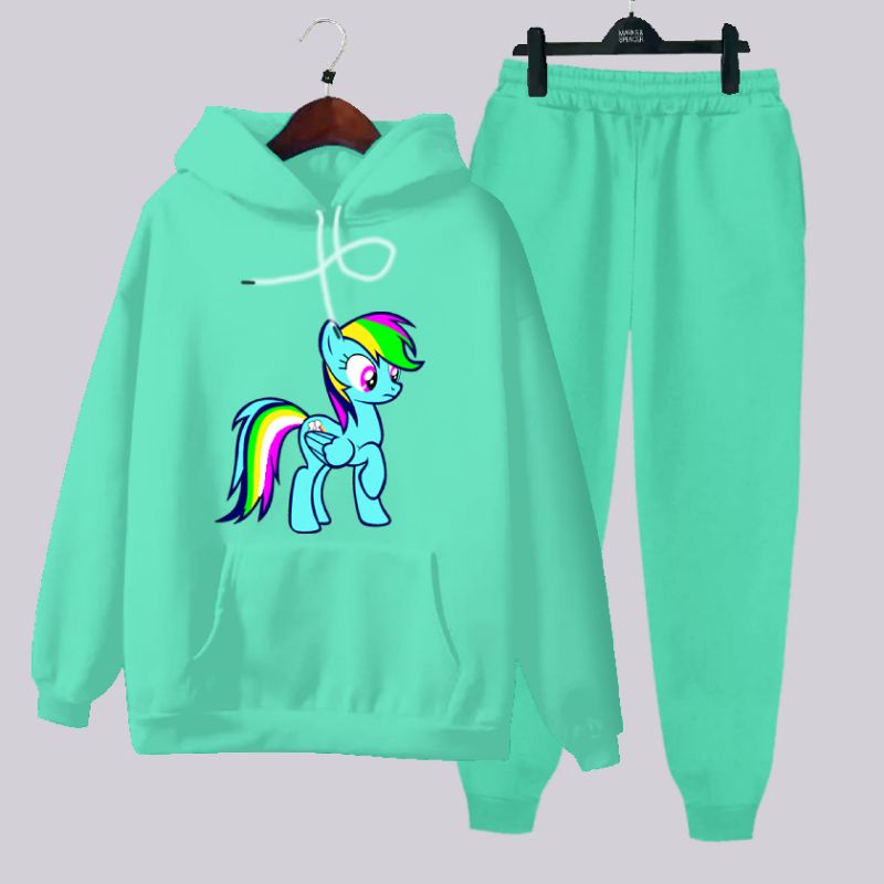 setelan hoodie celana panjang anak/hoodie kuda poni model kekinian/umur 3-17 tahun/bisa COD