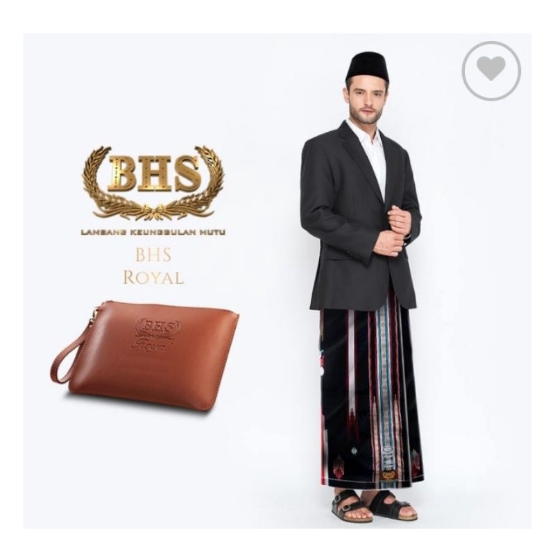 Sarung BHS Royal Gold motif songket Tradisional Timbul hitam silver