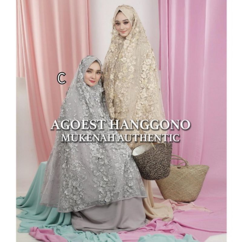MUKENA AUTHENTIC C by Agoest Hanggono (Mukena mewah, Mukena motif 3D, Mukena tulle perancis, Mukena 