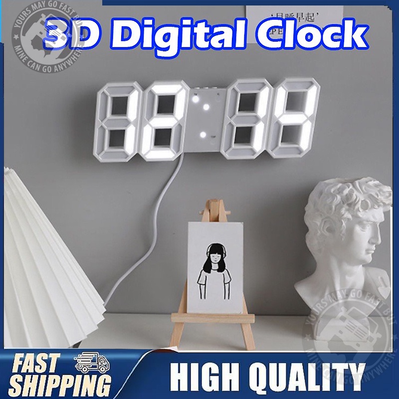 3D Jam Dinding Digital Led/Jam Meja-Alarm-Suhu/Jam 3d Besar Modern/Jam 3d Besar Modern