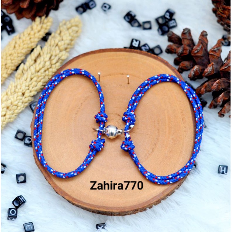 2 PCS CUSTOM GELANG MAGNET TALI PRUSIK BIRU (buy 10 get 1 free polos)