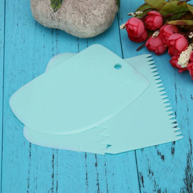 3pcs/set Scrapper kue gerigi halus perata buttercream fondant alas adonan silikon pizza cutter huruf