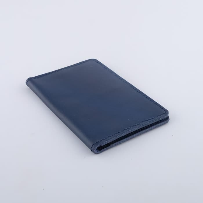 Dompet Passport simpel kulit sapi asli warna biru dongker - PHPW091