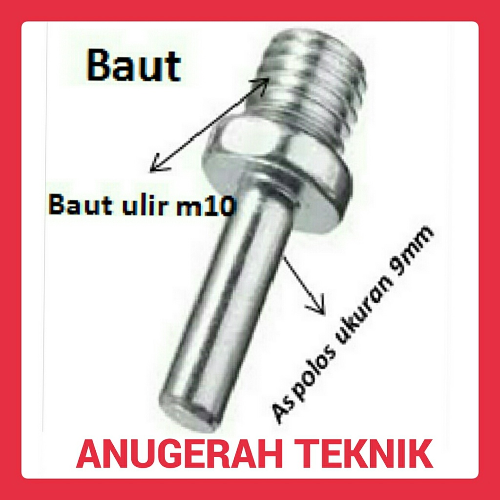 Baut Adapter Konektor Mesin Bor ke Pad Poles Polisher M10