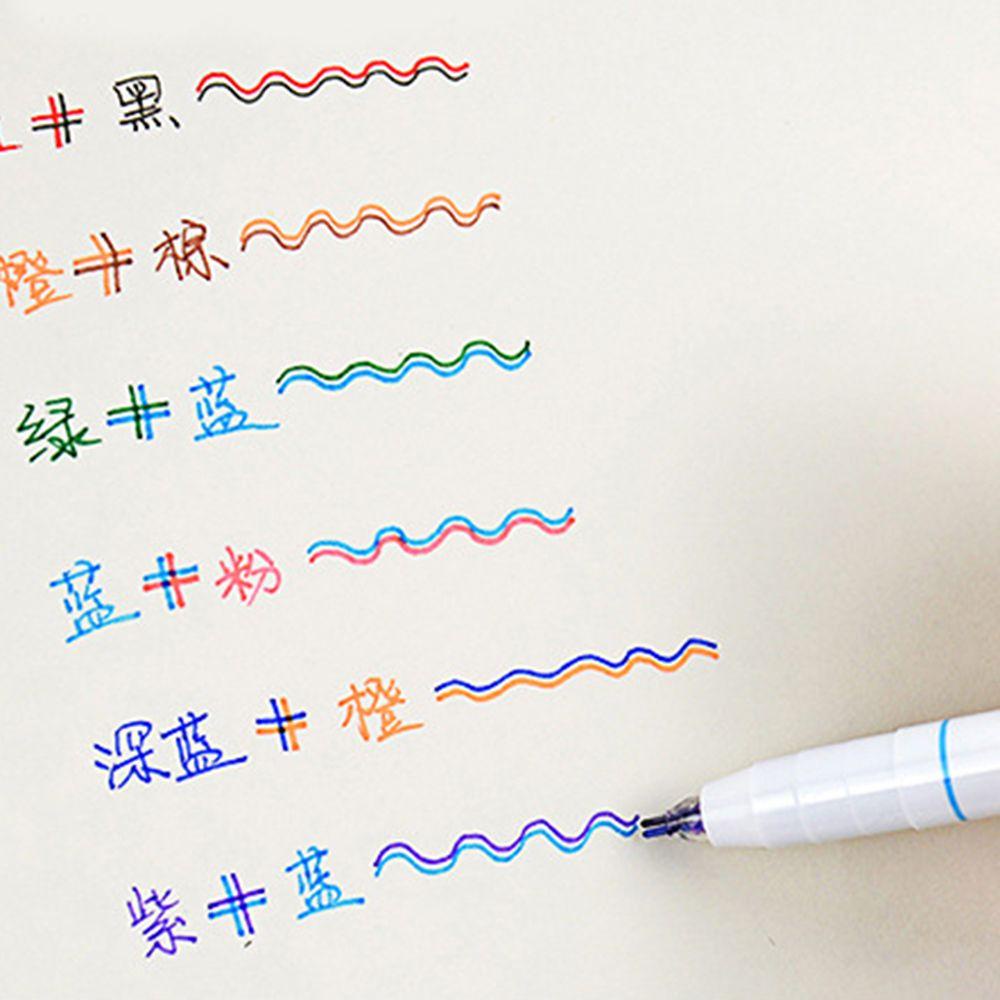 Lanfy Garis Ganda Berwarna Pulpen Kreatif Graffiti 0.5mm Tinta Pigmen Alat Tulis Alat Kantor Sekolah Gel Ink Pulpen Jurnal Liner Art Spidol