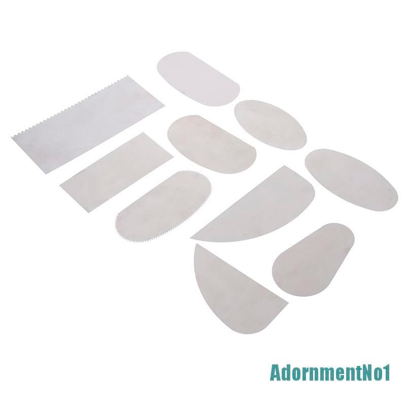 (AdornmentNo1) 10pcs / Set Scraper Pemotong Tanah Liat / Polymer Steel / Keramik