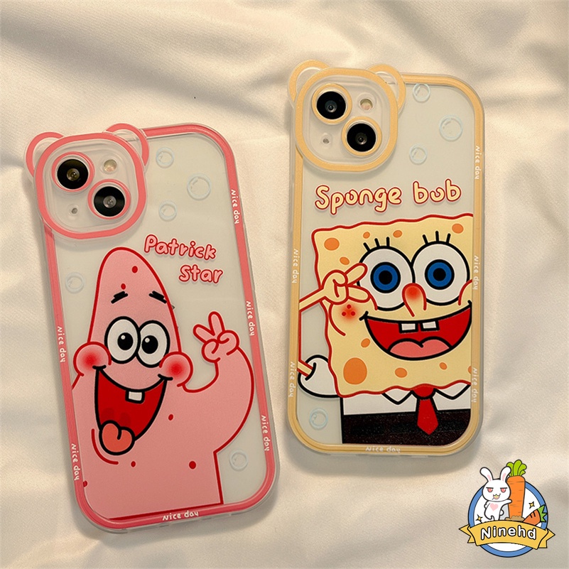 Soft Case Pelindung Transparan Motif Kartun Anime Beruang Untuk Compatible for iPhone 14 13 12 11 Pro Max X Xr Xs Max iPhone 8 7 6 6s Plus SE 2020 Cartoon Anime Transparent Mobile Phone Case Bear Frame Soft Shell Anti-fall Phone Protective Cover