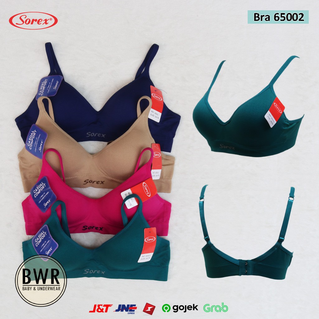 BH Sorex 65002 Sport KAWAT / Bra Busa Cup Sedang Kait 2 Warna Polos | Bwr